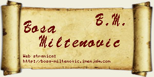 Bosa Miltenović vizit kartica